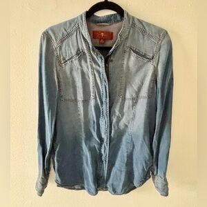 7 for All Mankind Blue Denim zip up jacket